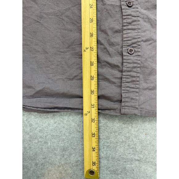 Aimeilgot Linen Shirt Men's 2XL Gray Short Sleeve‎ Button Up Summer Light Casual - Picture 8 of 9